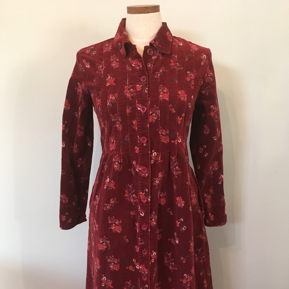 The Vermont Country Store Floral Pin Tuck Dress S